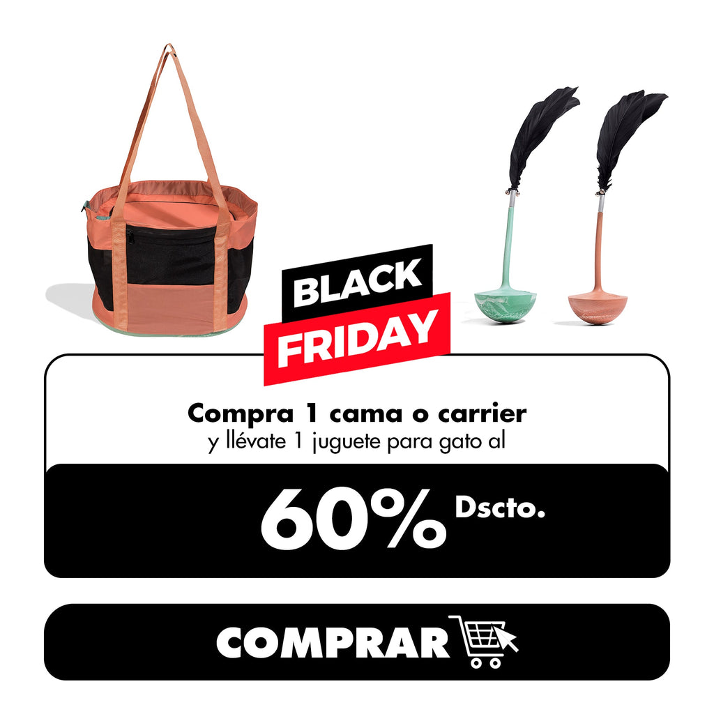 Compra 1 cama o 1 carrier y llévate 1 juguete para gato al 60% dscto.
