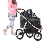 Coche para Mascotas hpz pet rover run performance jogging sports stroller for small/medium dogs, cats and pets (Black)