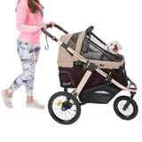 Coche para Mascotas hpzt pet rover run performance jogging sports stroller for small/medium dogs, cats and pets (Taupe)