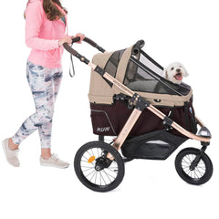 Coche para Mascotas hpzt pet rover run performance jogging sports stroller for small/medium dogs, cats and pets (Taupe)