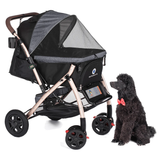 Coche para Mascotas hpztm pet rover xl extra-long premium stroller for small/medium/large dogs, cats and pets (Gray)