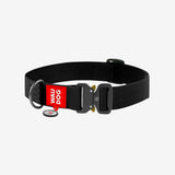 Collar para Perro Negro Waterproof Waudog con plaquita Smart ID