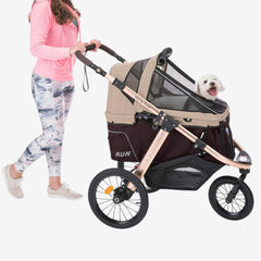 Coche para Mascotas hpzt pet rover run performance jogging sports stroller for small/medium dogs, cats and pets (Taupe)