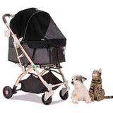 Coche para Mascotas hpz pet rover lite premium light travel stroller for small/medium dogs, cats and pets (Black)