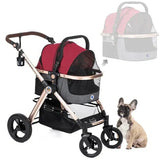 Coche para Mascotas hpz pet rover prime luxury 3-in-1 stroller for small/medium dogs, cats and pets (Ruby red)