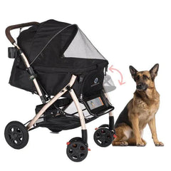 Coche para Mascotas hpz pet rover xl extra-long premium stroller for small/medium/large dogs, cats and pets (Black)