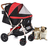 Coche para Mascotas hpztm pet rover xl extra-long premium stroller for small/medium/large dogs, cats and pets (Red)