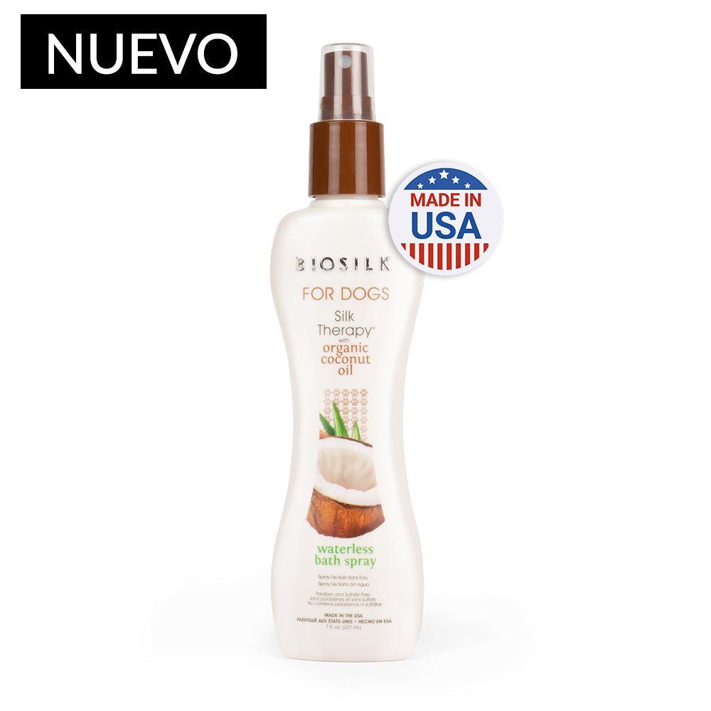 Biosilk Shampoo Sin Agua En Spray Para Cachorros - Silk Therapy With Organic Coconut Oil Spray 207 ml. - Pet Brands