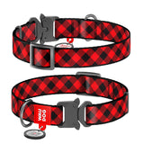 Waudog Collar RED PLAID con hebilla de metal - Placa de identificación Smart ID con diseño WAUDOG ¡GRATIS! –  Con registro Online