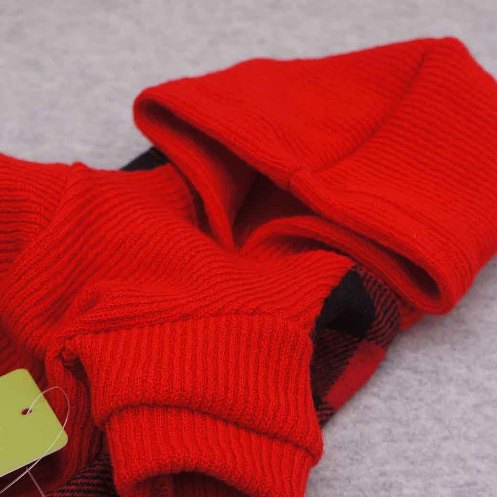 Fitwarm Vestido con Capucha a Cuadros Rojo - Pet Brands