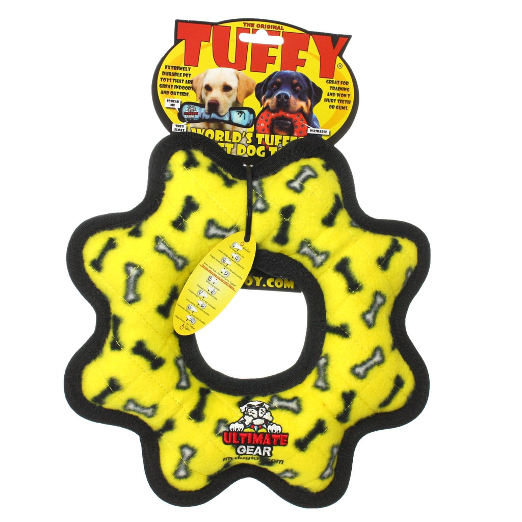 Tuffy Ultimate Gear Ring Yellow Bone juguete para perro - Pet Brands