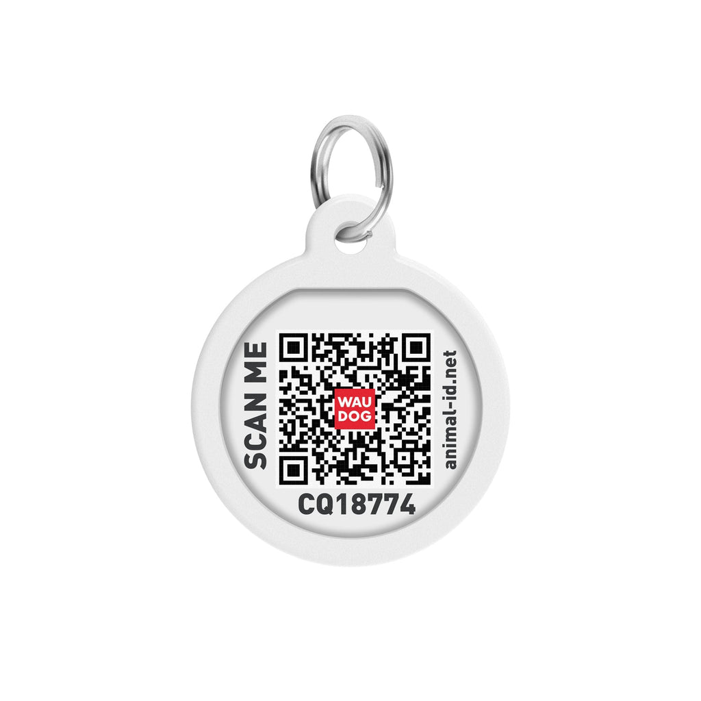 Waudog Placa de identificación Smart ID con diseño Polka Dots – Con registro Online - Pet Brands